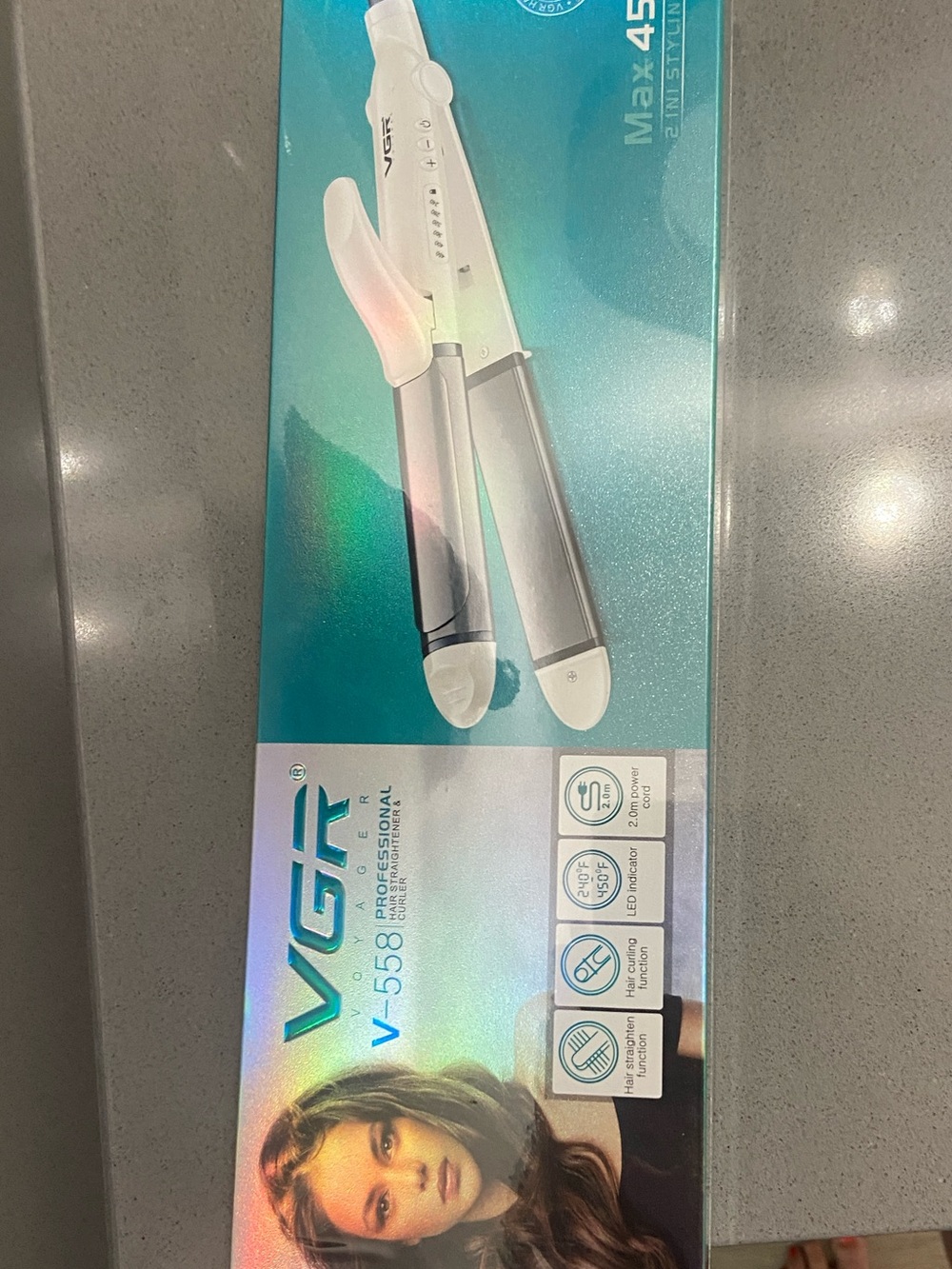 V-558 White Hair Straightener & Curling Iron